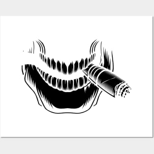 scary teeth face mask Posters and Art